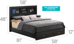 Versatile Full Storage Bed In Sleek Black