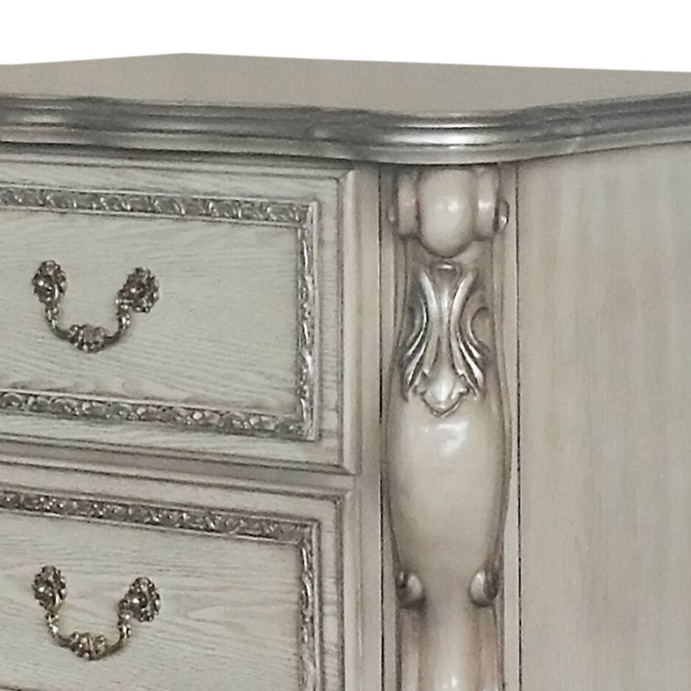 Dresden Vintage Bone White Finish Nightstand