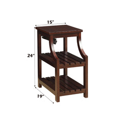 Wasaki Espresso Finish Accent Table W/USB
