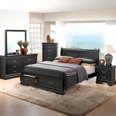 Elegant Black Full Storage Bed