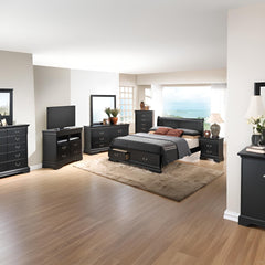 Elegant Black Full Storage Bed