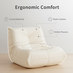 Luxury Accent Chair Button-Tufted Detail White Microfiber Comfy Chair Living Room Furniture 1pc