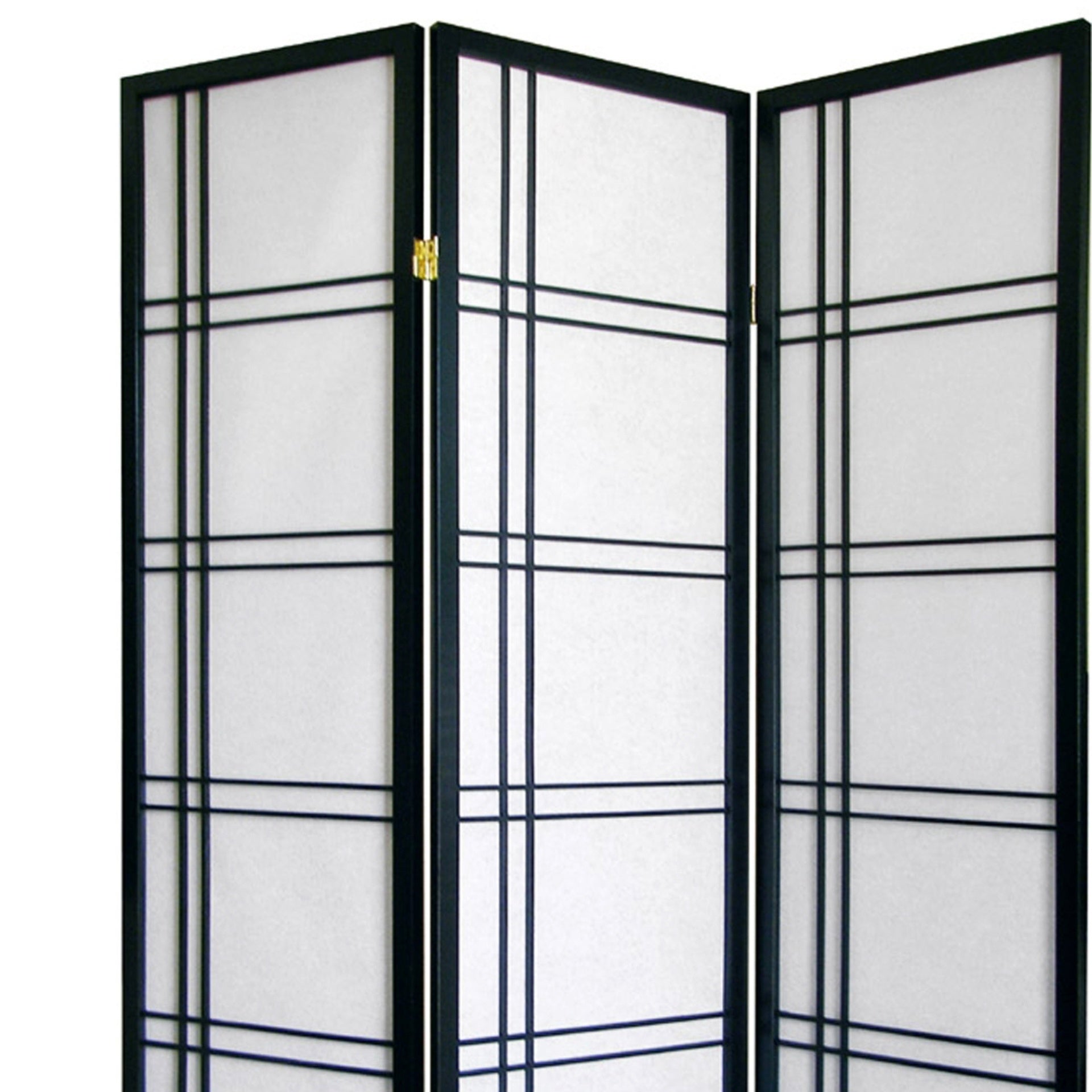 70" Tall 3-Panel Screen / Room Divider "Girard" with Black finish