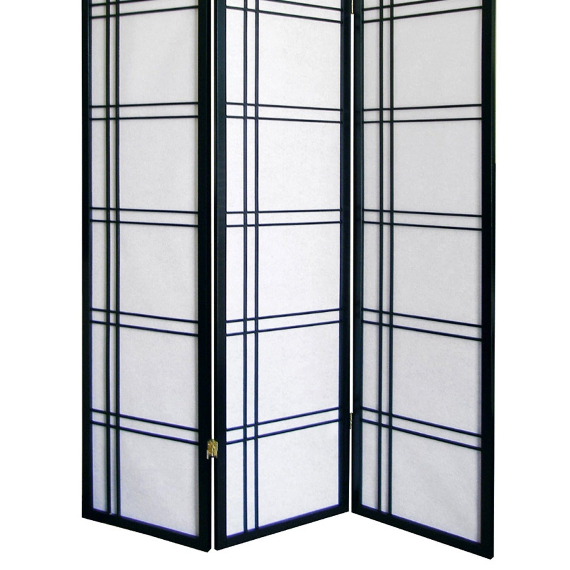 70" Tall 3-Panel Screen / Room Divider "Girard" with Black finish