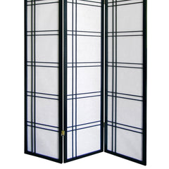 70" Tall 3-Panel Screen / Room Divider "Girard" with Black finish