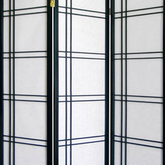 70" Tall 3-Panel Screen / Room Divider "Girard" with Black finish