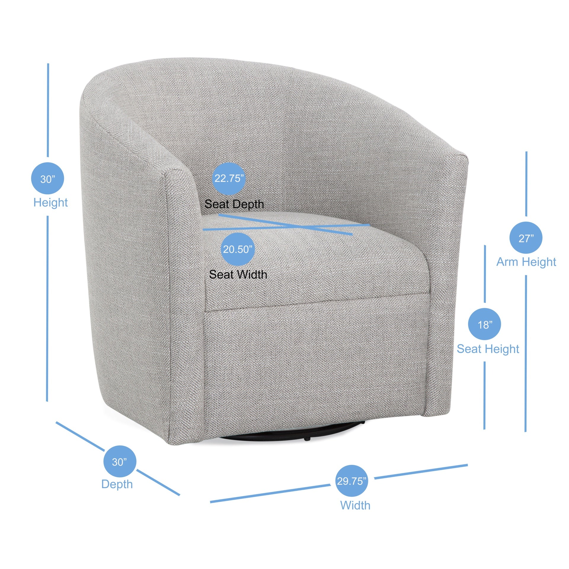 Lainey Sea Oat Swivel Barrel Chair