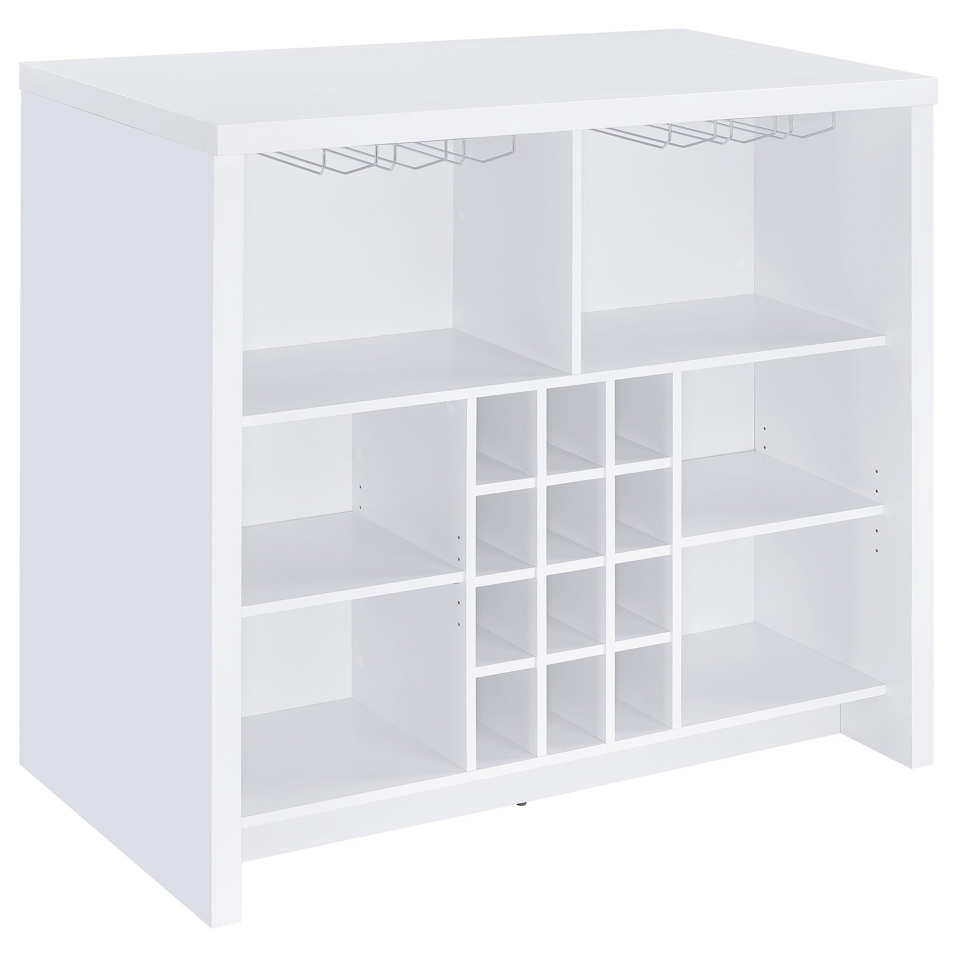 Irving White Engineered Wood Freestanding Home Bar