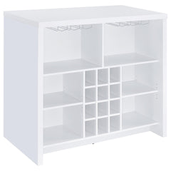 Irving White Engineered Wood Freestanding Home Bar