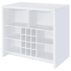 Irving White Engineered Wood Freestanding Home Bar