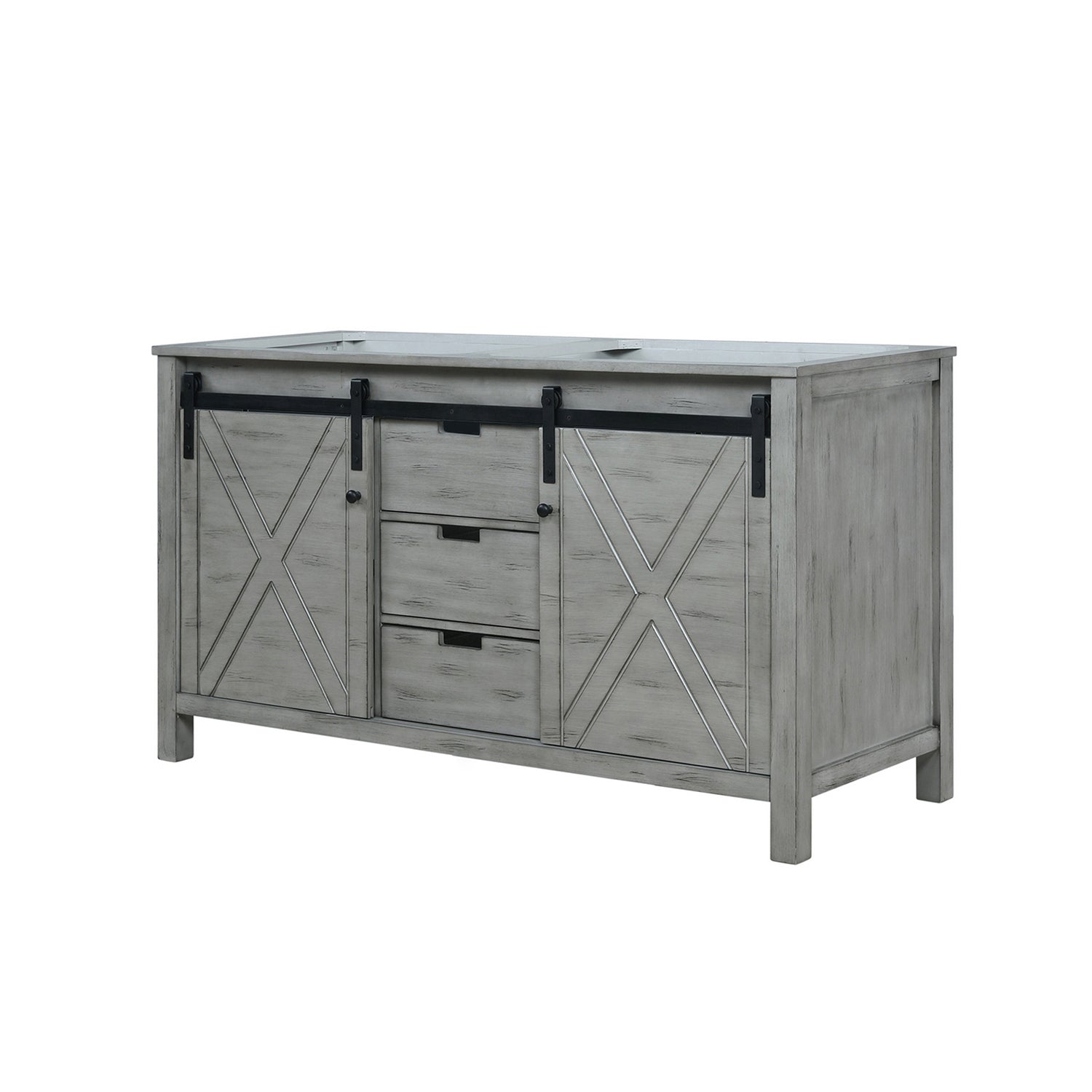 Ash Grey Double Bath Vanity 60 in. W x 22 in. D