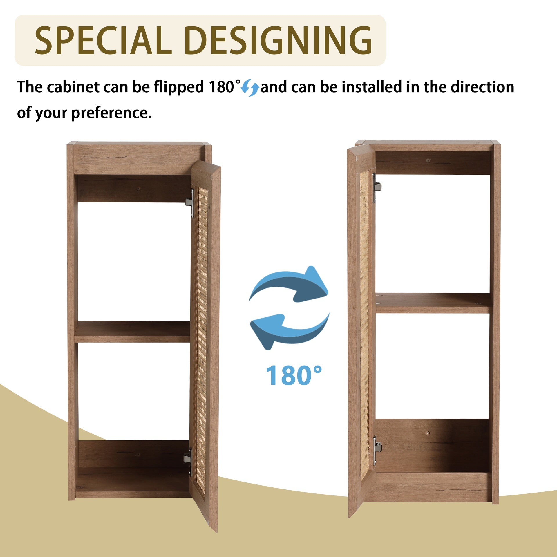 40'' Freestanding Bathroom Vanity with Ceramic Sink & 2-Soft-Close Door and Side Cabinet, KD-Packing, Plywood