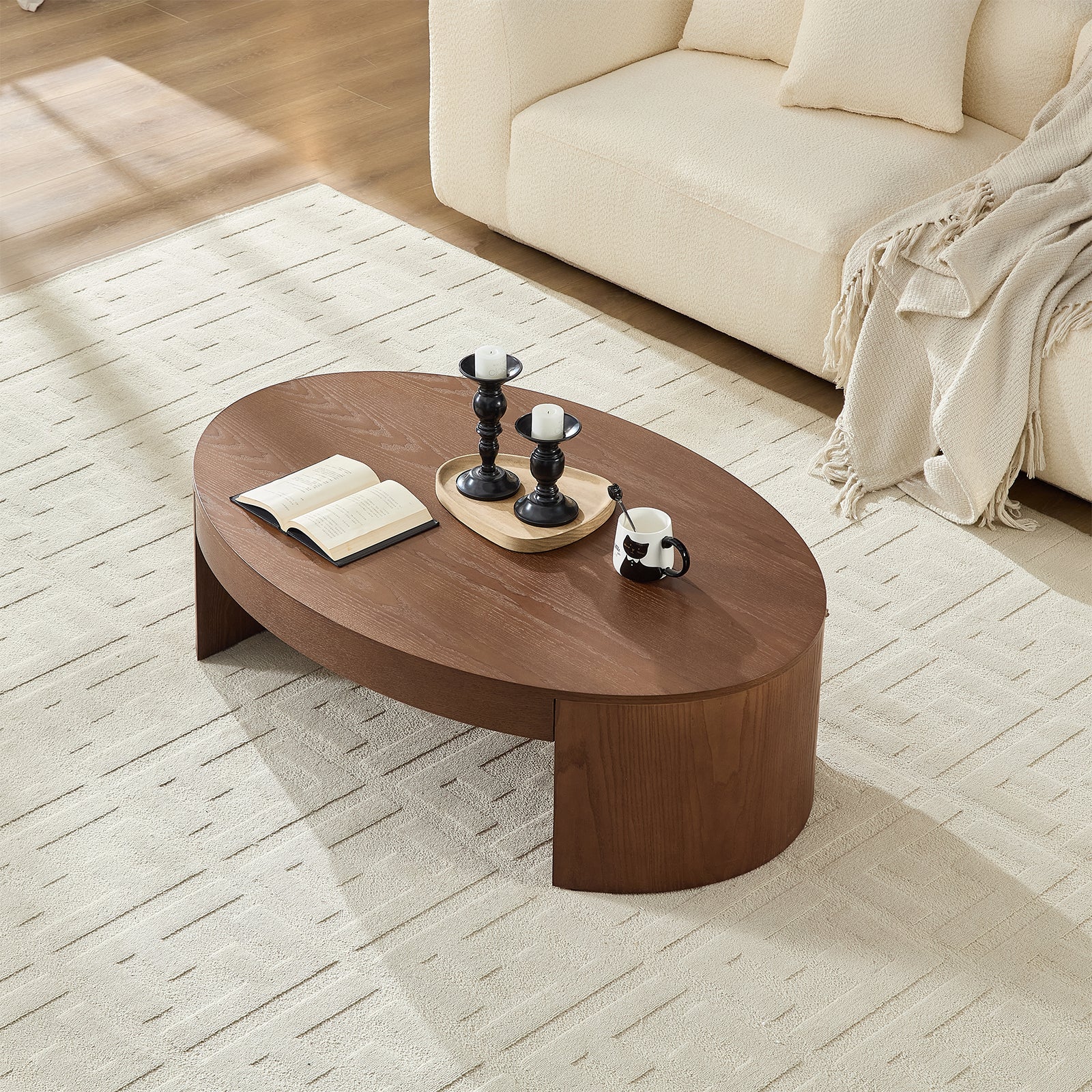 Modern Luxury Oval Coffee Table Center Table for Living Room