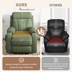 Power Lift Recliner for Elderly, Heavy Duty Lift Chair Recliners for Small Spaces, Electric Recliner Chairs for Seniors, Remote Control, Adjustable, Side Pocket (Dark Green+ Snowflake Velvet)