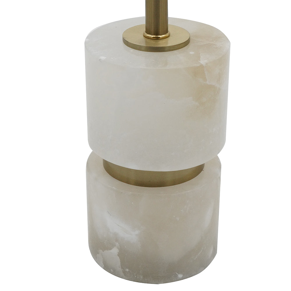D10x34" Ipori Alabaster And Metal Buffet Lamp