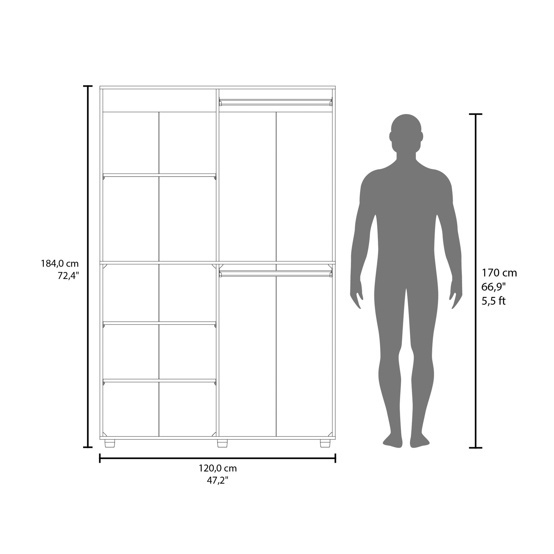 Tunica Armoire, Bedroom, Black