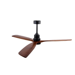 Hot sales 72 Inch Modern Black Ceiling Fan With Light 3 Solid Wood Blades Remote Control Reversible DC Motor With Dimmable LED