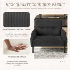 UNITED WE WIN corduroy fabric, comfortable monochrome single person wide seat chair, suitable for living rooms and bedrooms