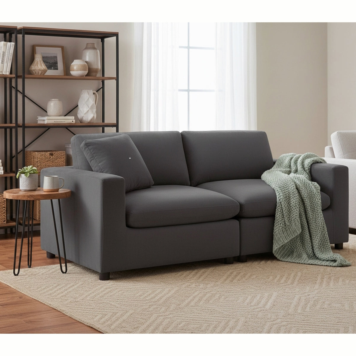 Caylie Modular  2-Piece Sofa - Charcoal