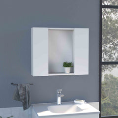 Artemisa Medicine Cabinet, Double Door, Mirror, One External Shelf  -White