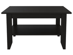 Essential Coffee Table, One Shelf, Four Legs -Black