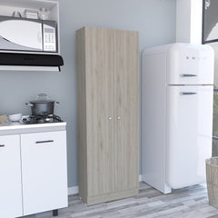 Multistorage Pantry Cabinet, Five Shelves, Double Door Cabinet -Light Gray
