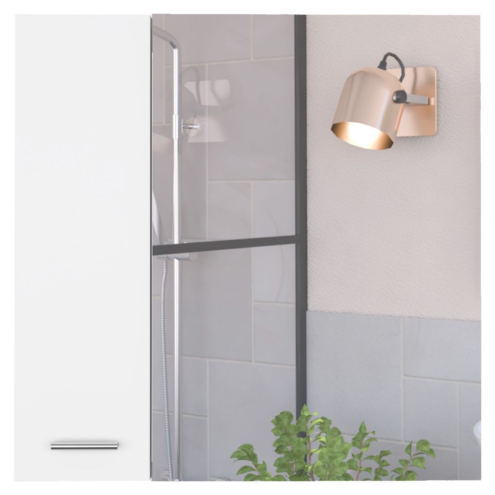 Sines Mirror Medicine Cabinet, With Four Internal Shelves, Double Door, Minimalist Bathroom Storage, White
