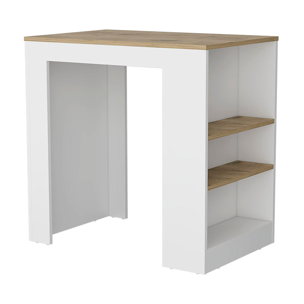 Portree Kitchen Island with 3-Side Shelves
