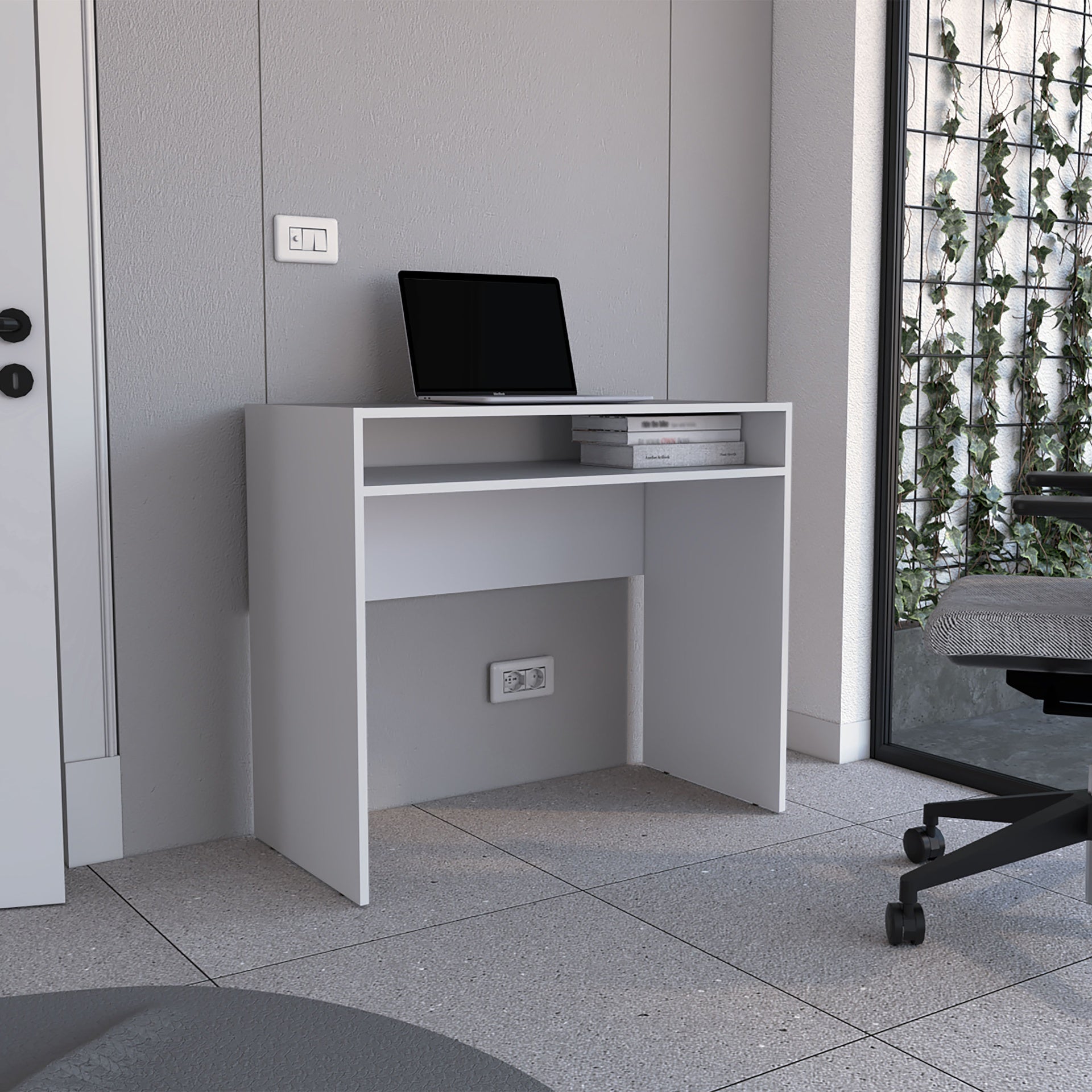 Stella 35" Wide Writing Desk  with Shelf