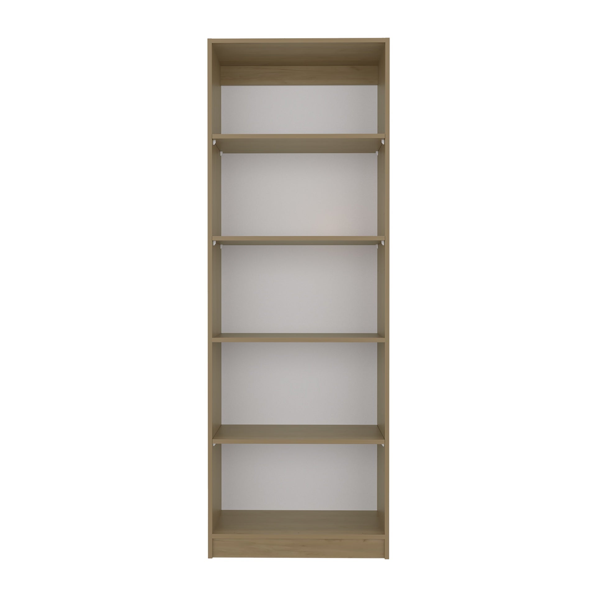 Home Four Shelves Bookcase With Multi-Tiered Storage, Natural Oak