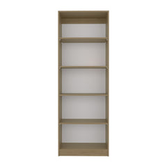 Home Four Shelves Bookcase With Multi-Tiered Storage, Natural Oak