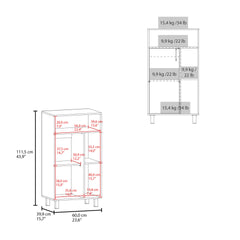 Bryce Base Cabinet, Compact Organizer, With One Door, Open Shelves And Top Display Space, White
