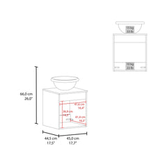 Clyde Floating, Wide One-Door Cabinet Vanity, With Wessel Sink And One Shelf, Bathroom Storage, Black