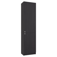 Home Tall Freestanding Bookcase with Double Doors and 5 Interior Storage Shelves, Vertical Storage Cabinet for Living Room, Office or Bedroom