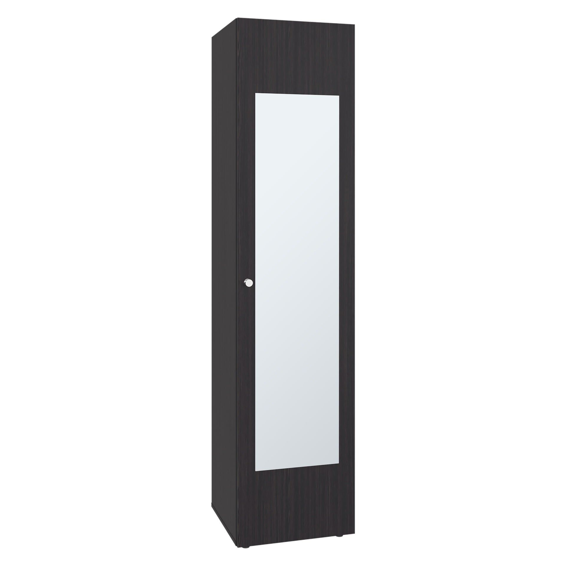 Home Linen Freestanding Tall Cabinet with Single Door, One Mirror and 4 Horizontal Storage Shelves, Cabinet for Bathroom, Bedroom or Laundry Room