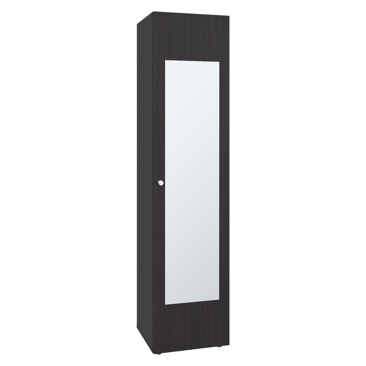 Home Linen Freestanding Tall Cabinet with Single Door, One Mirror and 4 Horizontal Storage Shelves, Cabinet for Bathroom, Bedroom or Laundry Room