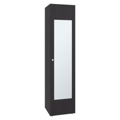 Home Linen Freestanding Tall Cabinet with Single Door, One Mirror and 4 Horizontal Storage Shelves, Cabinet for Bathroom, Bedroom or Laundry Room