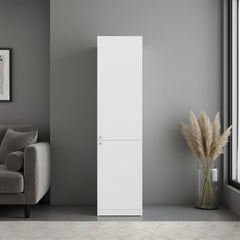 Home Tall Freestanding Bookcase with Double Doors and 5 Interior Storage Shelves, Vertical Storage Cabinet for Living Room, Office or Bedroom