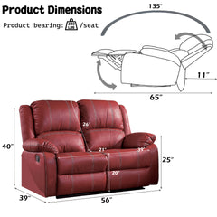 Zuriel Red Synthetic Leather Motion Loveseat