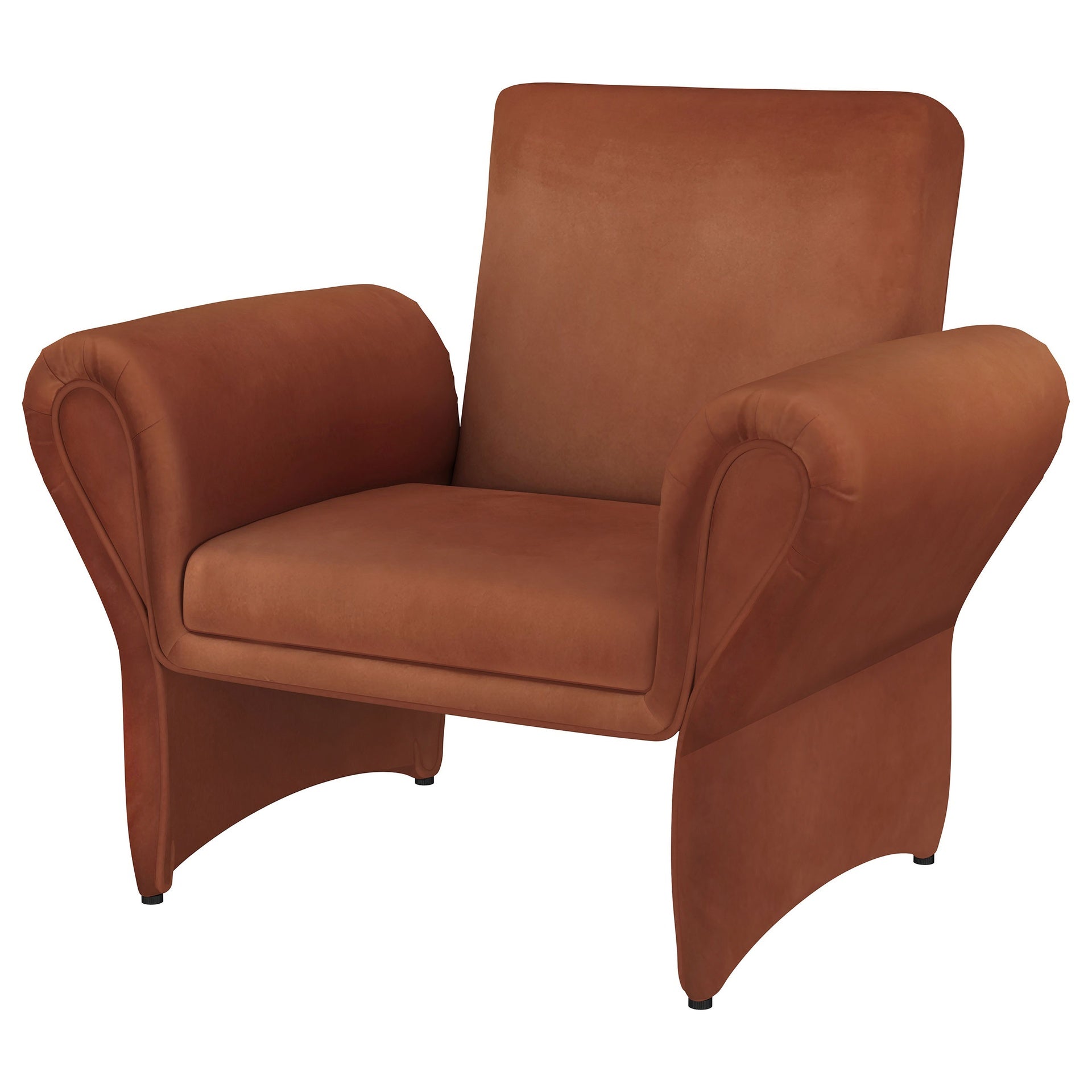Whitney Rust Orange Upholstered Accent Armchair