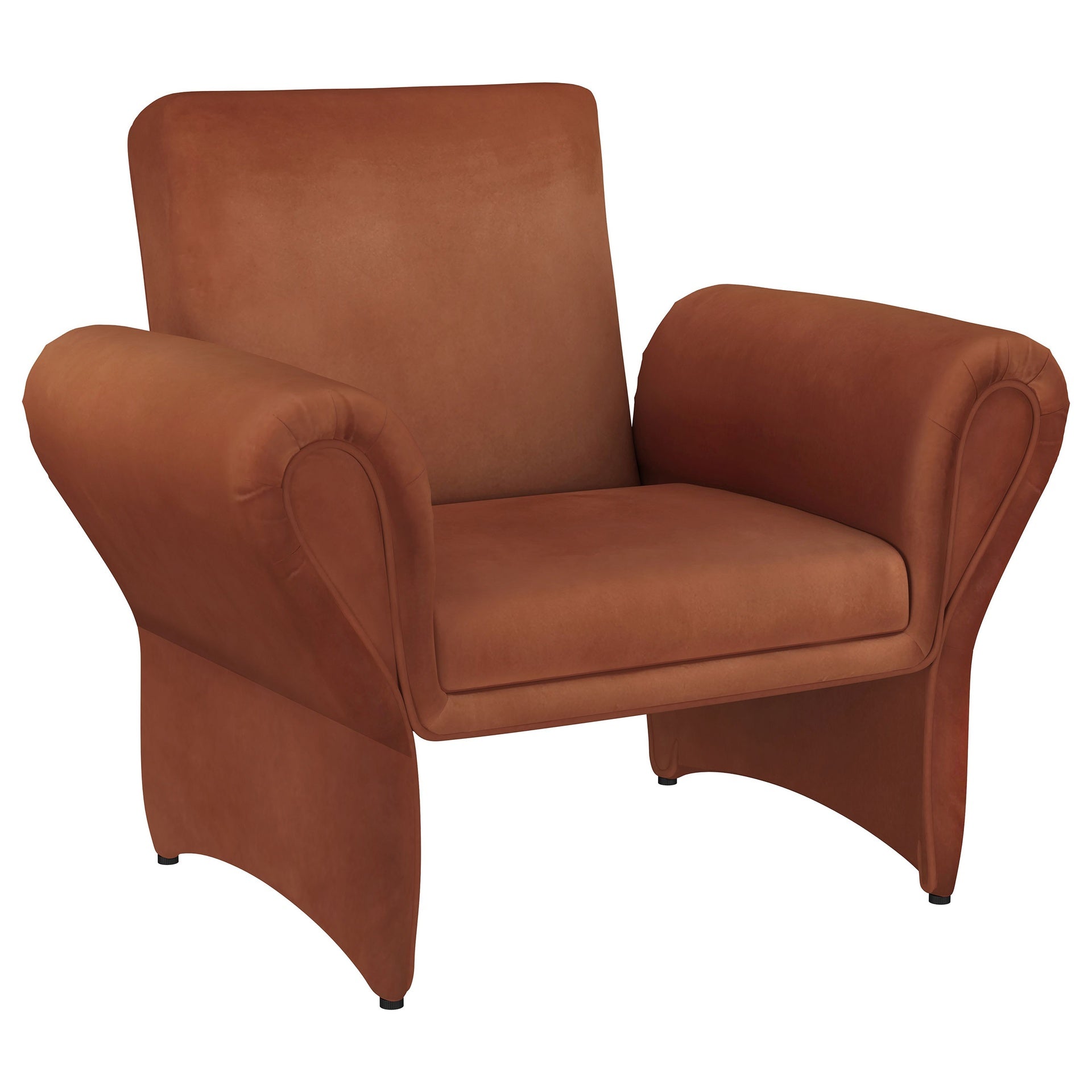Whitney Rust Orange Upholstered Accent Armchair