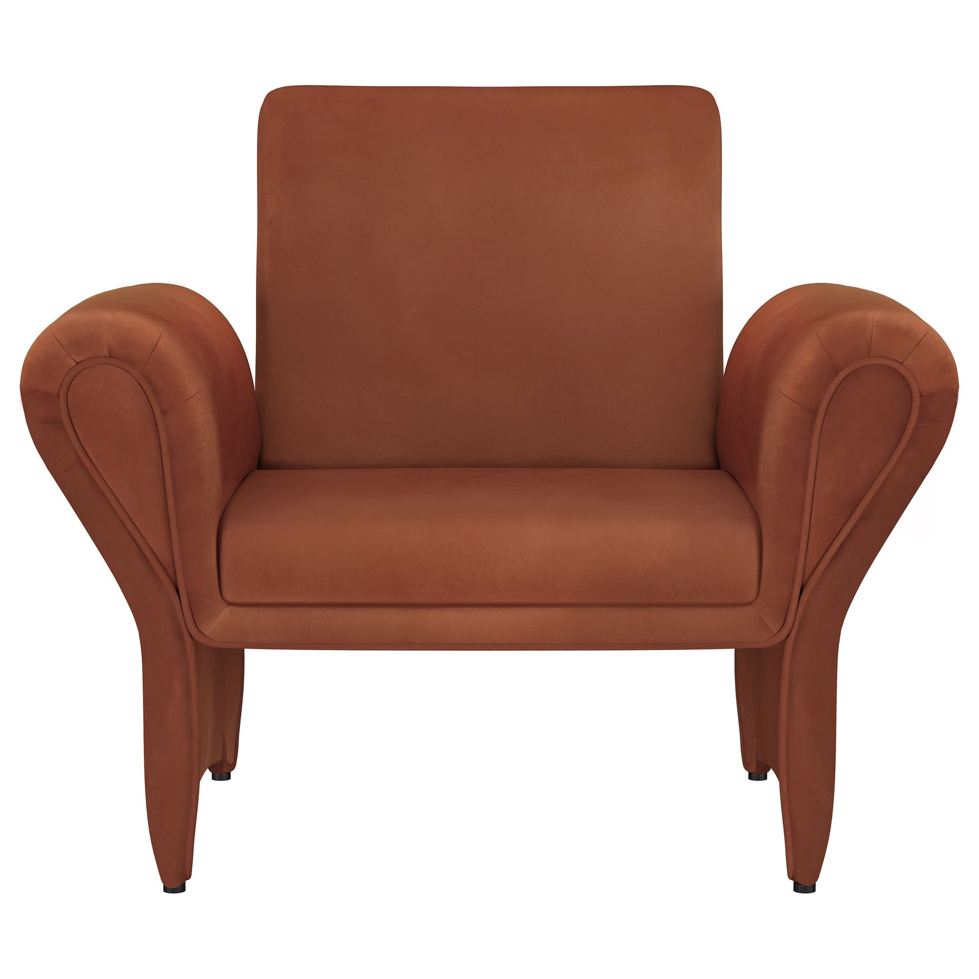 Whitney Rust Orange Upholstered Accent Armchair