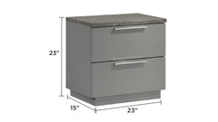 Elara Nightstand – Two-Tone High-Gloss Marble & Lacquer Finish with Red Velvet-Lined Drawers and Metal-Finished Legs- Gray  same as B009P309299 (CA inventory)