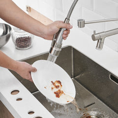 Commercial LED Kitchen Faucet with Pull Down Sprayer, Single Handle Single Lever Kitchen Sink Faucet