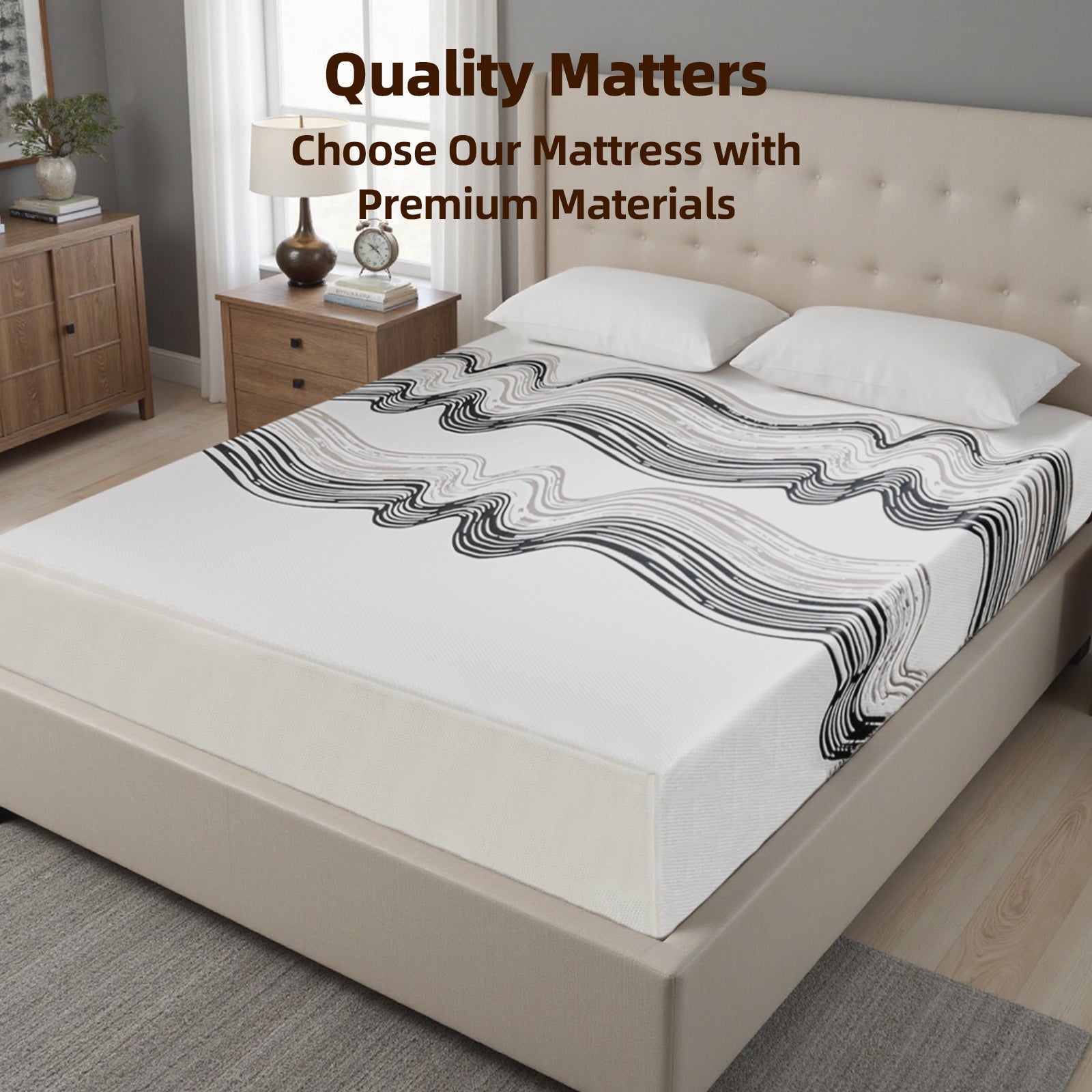 12-Inch King Mattress – Made in Japan - Ultra-Breathable & Sterilizing, High Rebound for Long-Lasting Comfort, Eco-Conscious Material, Sleek Styling Perfect for Modern Bedrooms