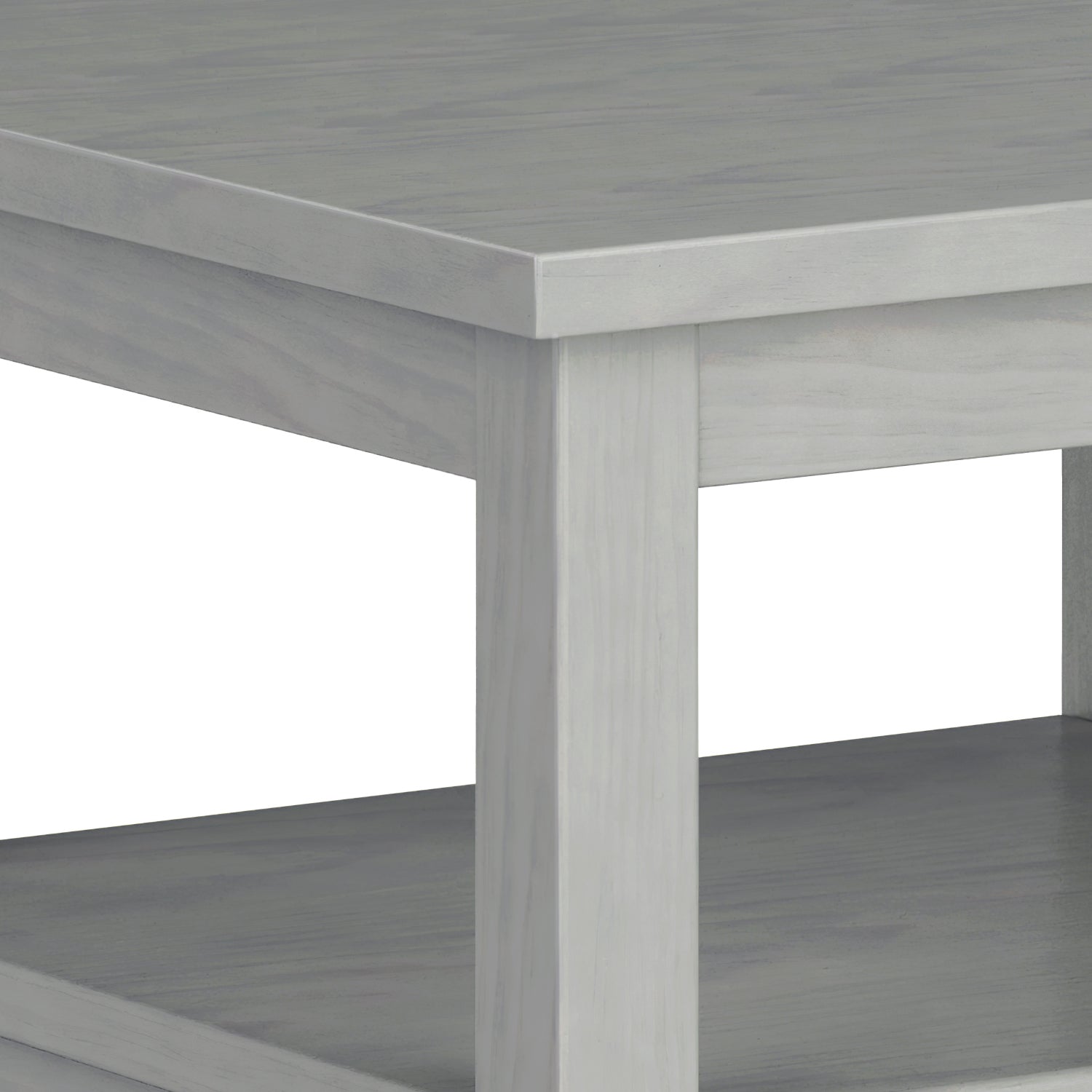 Warm Shaker Solid Wood 20 inch Wide Transitional End Table in Fog Grey