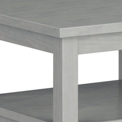 Warm Shaker Solid Wood 20 inch Wide Transitional End Table in Fog Grey