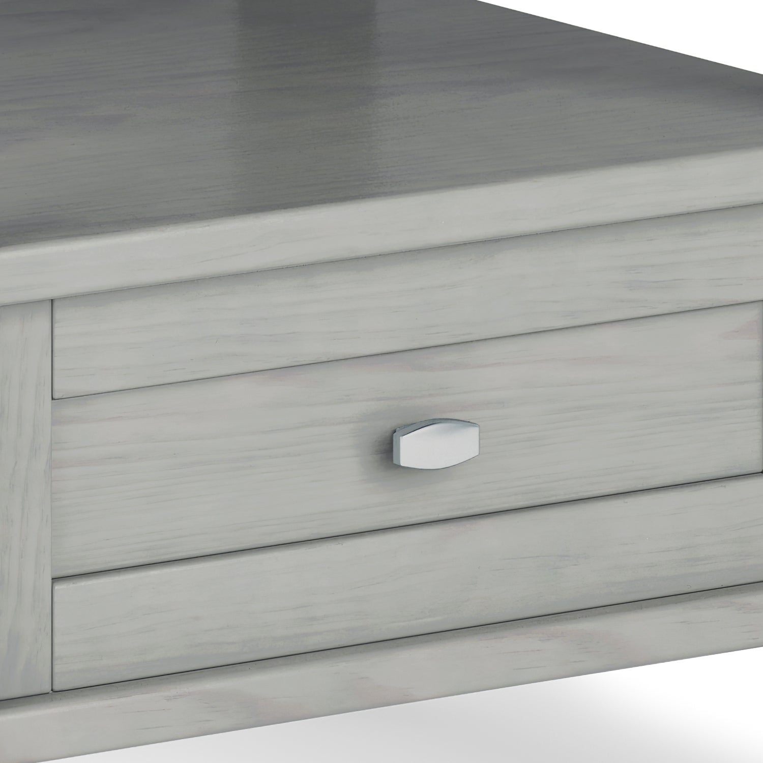 Warm Shaker Solid Wood 20 inch Wide Transitional End Table in Fog Grey