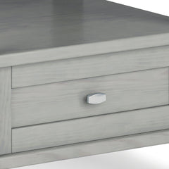 Warm Shaker Solid Wood 20 inch Wide Transitional End Table in Fog Grey