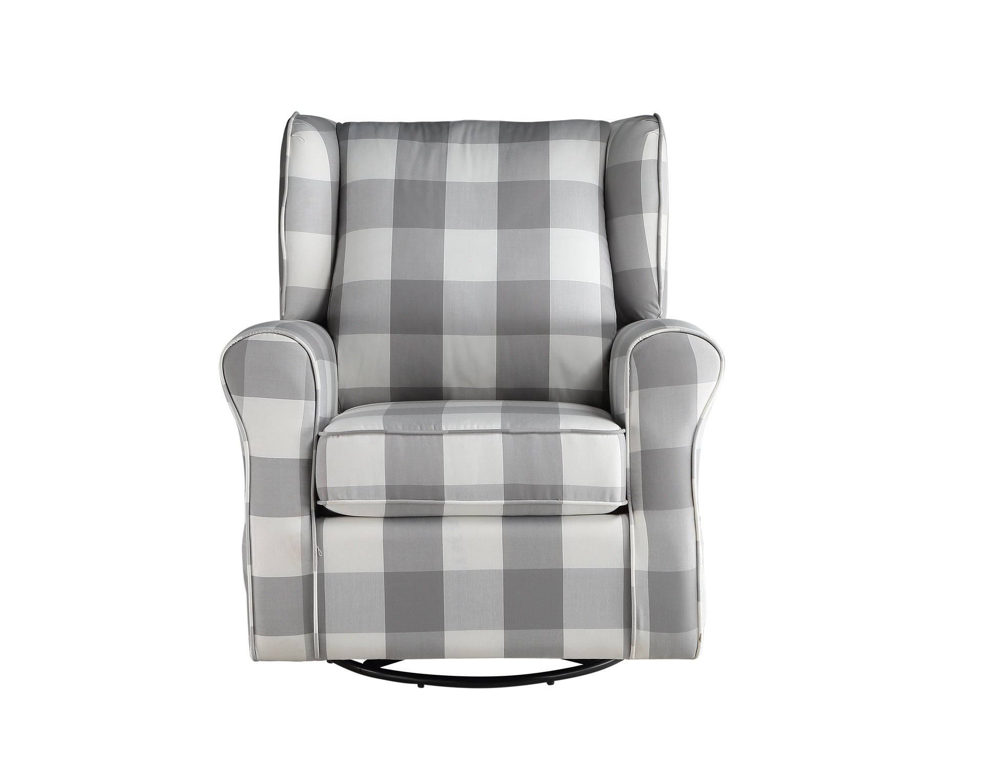 Patli Gray&White Fabric Glider Chair with Swivel